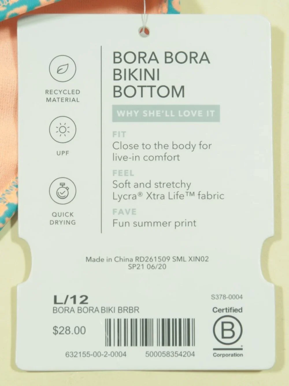 Athleta Girl Bora Bora Bikini Bottoms Size 12 Blue Pink Multi Floral New